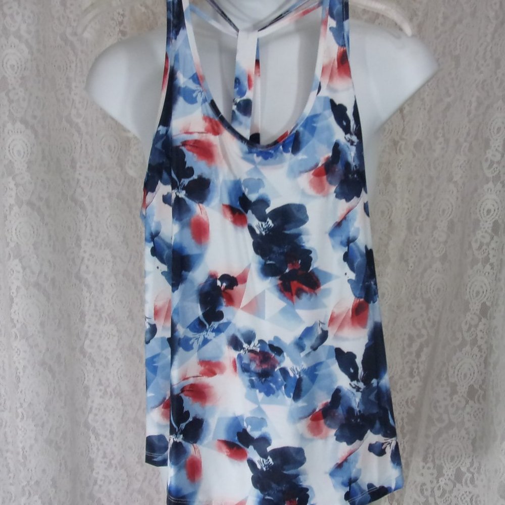Red White Blue Top Blouse NWT Size L. Live Well